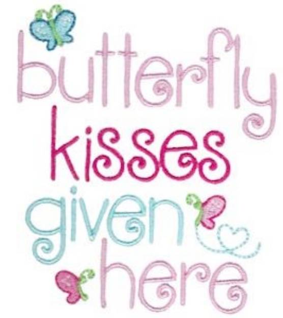 Picture of Butterfly Kisses Given Here Machine Embroidery Design