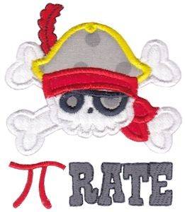 Picture of Pi Rate Applique Machine Embroidery Design