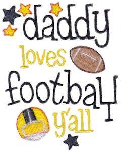 Picture of Daddy Loves Football Machine Embroidery Design