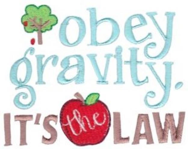 Picture of Obey Gravity Machine Embroidery Design