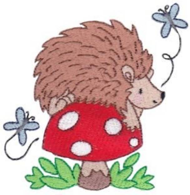Picture of Mushroom Hedgehog Machine Embroidery Design