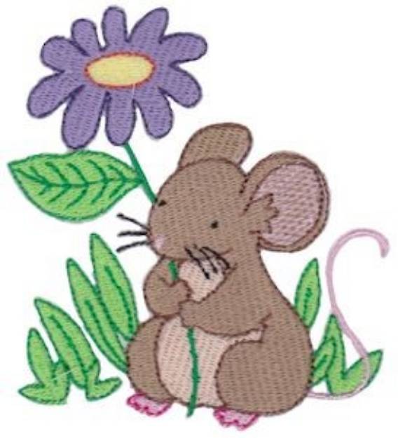 Picture of Flower Mouse Machine Embroidery Design