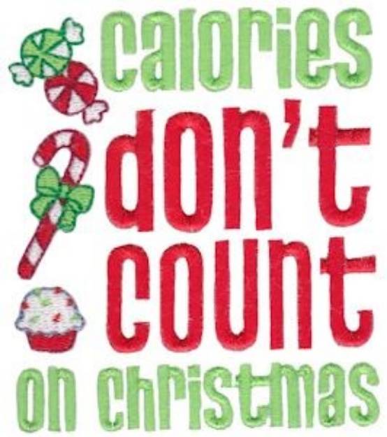 Picture of Calories Dont Count On Christmas Machine Embroidery Design