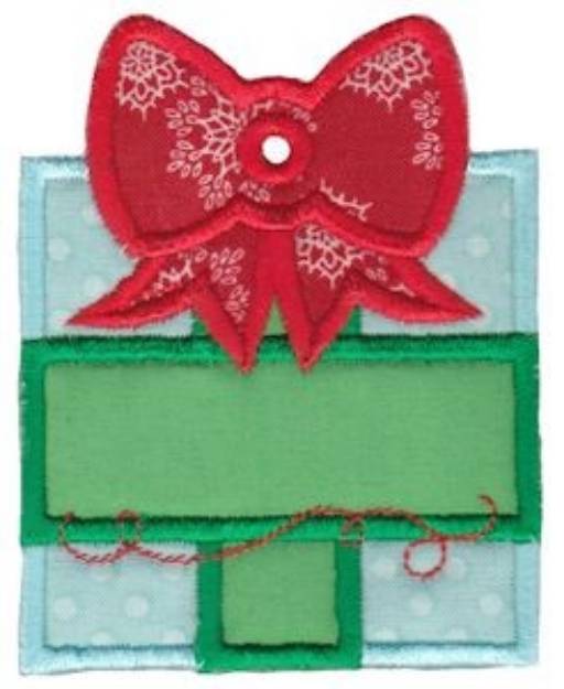 Picture of Christmas Gift Tag Applique Machine Embroidery Design