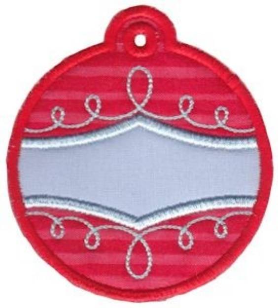 Picture of Christmas Tag Ornament Applique Machine Embroidery Design