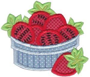 Picture of Strawberries Baking Applique Machine Embroidery Design