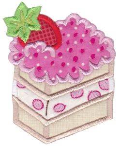 Picture of Slice of Cake Baking Applique Machine Embroidery Design