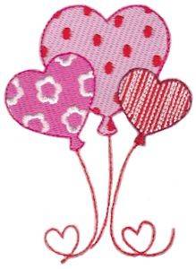 Picture of Key To My Heart Balloons Machine Embroidery Design