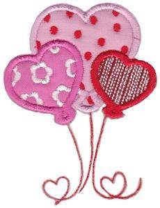 Picture of Key To My Heart Balloons Applique Machine Embroidery Design