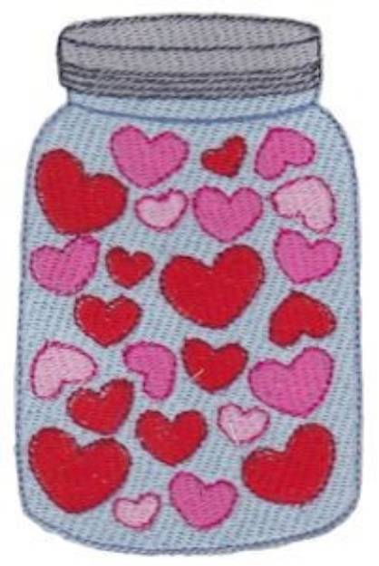 Picture of Jar Of Hearts Machine Embroidery Design