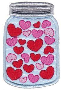 Picture of Key To My Heart  Jar Applique Machine Embroidery Design