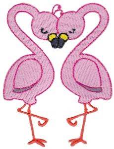 Picture of Key To My Heart Flamingos Machine Embroidery Design