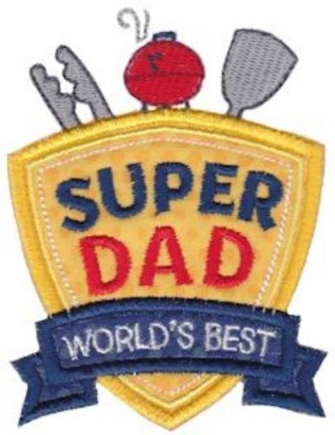 Picture of Badge It Super Dad Applique Machine Embroidery Design