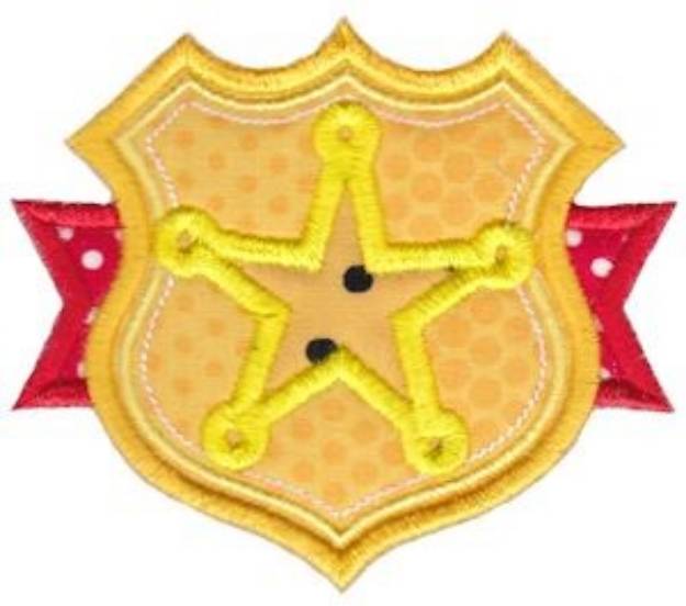 Picture of Badge It Applique Sheriff Machine Embroidery Design