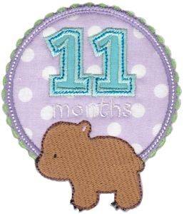 Picture of Baby 11 Months Applique Machine Embroidery Design