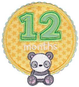 Picture of Baby 12 Months Applique Machine Embroidery Design