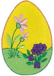 Picture of The Floral Scene Egg Machine Embroidery Design
