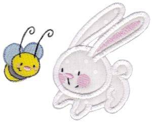 Picture of Snuggle Bunny And Bee Applique Machine Embroidery Design