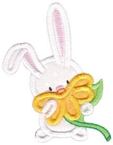 Picture of Snuggle Bunny Flower Applique Machine Embroidery Design