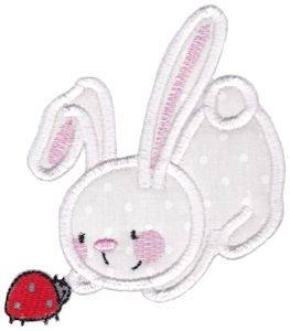 Picture of Snuggle Bunny Ladybug Applique Machine Embroidery Design