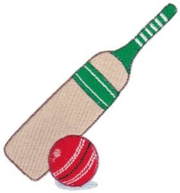 Picture of Cricket Bat Machine Embroidery Design