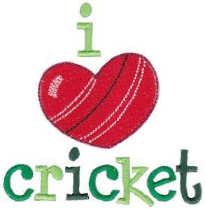 Picture of I  Love Cricket Machine Embroidery Design