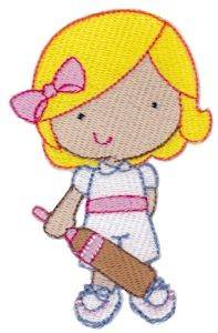 Picture of Cricket Girl Machine Embroidery Design