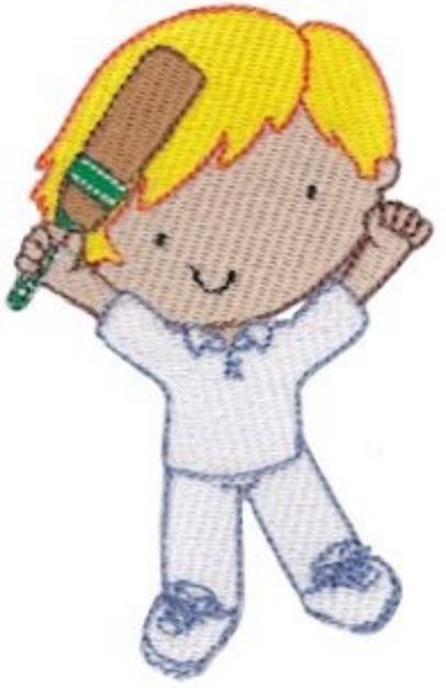 Picture of Cricket Player Machine Embroidery Design