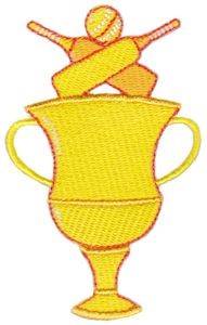 Picture of Cricket Trophy Machine Embroidery Design
