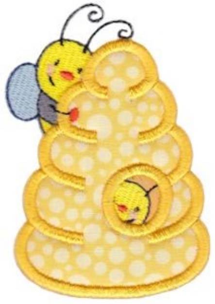 Picture of Applique Bee Hive Machine Embroidery Design
