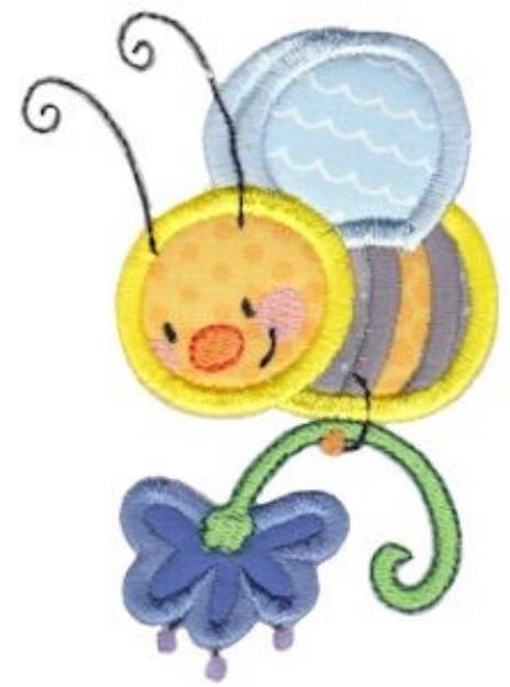 Picture of Applique Bee & Flower Machine Embroidery Design