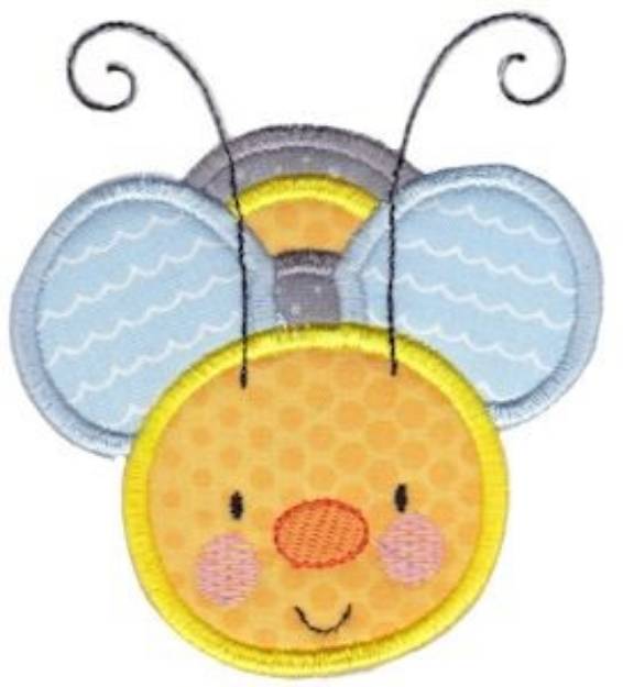Picture of Applique Bee Face Machine Embroidery Design