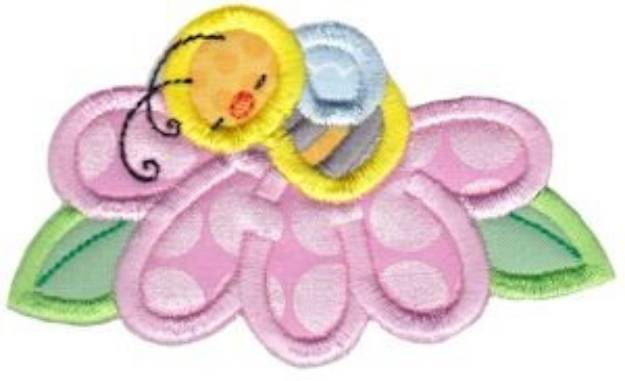 Picture of Flower Bee Applique Machine Embroidery Design
