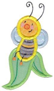 Picture of Applique Leaf Bee Machine Embroidery Design