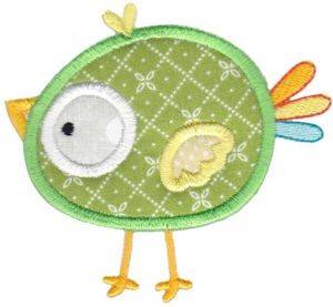 Picture of Applique Green Bird Machine Embroidery Design