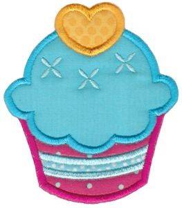 Picture of Heart Cupcake Machine Embroidery Design