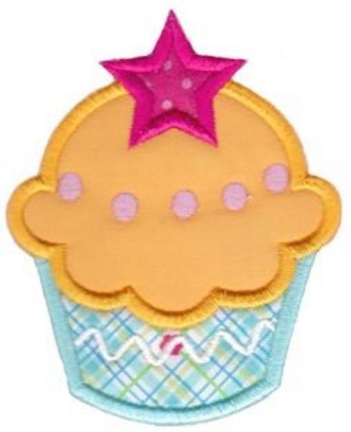Picture of Star Cupcake Machine Embroidery Design