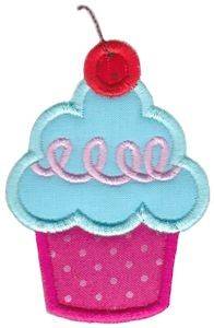 Picture of Applique Cherry Cupcake Machine Embroidery Design