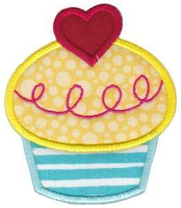 Picture of Applique Love Cupcake Machine Embroidery Design