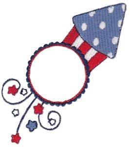 Picture of USA Rocket Machine Embroidery Design