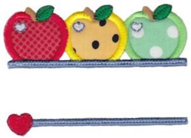 Picture of School Apples Machine Embroidery Design