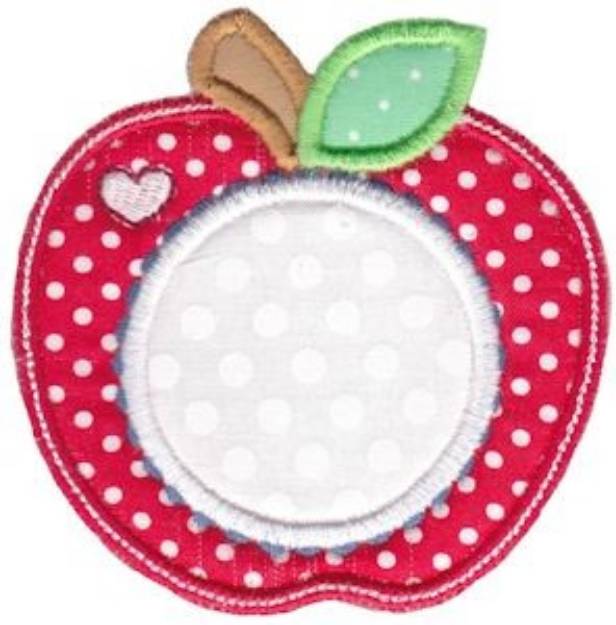 Picture of School Apple Machine Embroidery Design
