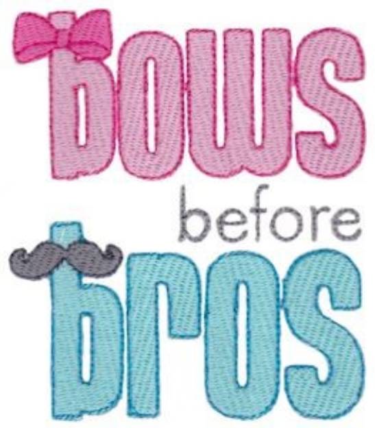 Picture of Bows Before Bros Machine Embroidery Design