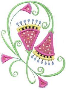 Picture of Swirl Flower Applique Machine Embroidery Design