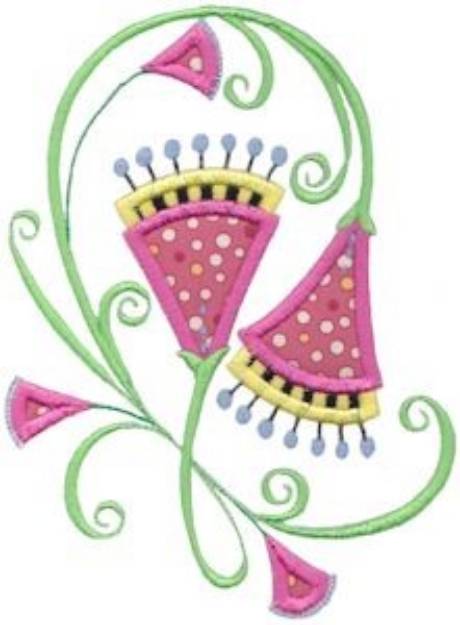 Picture of Swirl Flower Applique Machine Embroidery Design