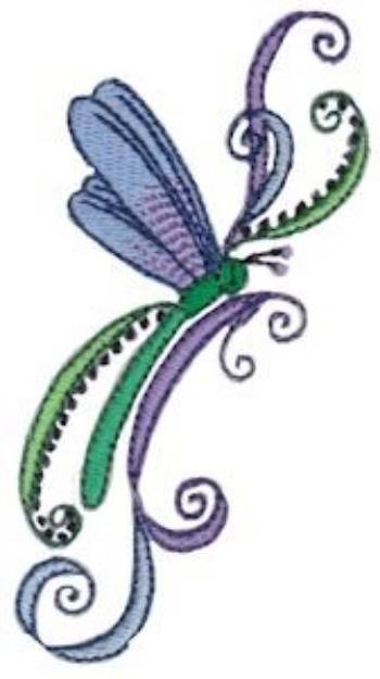 Picture of Swirly Dragonflies Machine Embroidery Design
