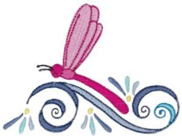 Picture of Dragonfly Swirl Machine Embroidery Design