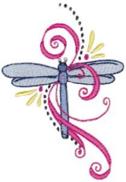 Picture of Dragonfly Swirls Machine Embroidery Design