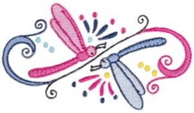 Picture of Dragonfly Curls Machine Embroidery Design