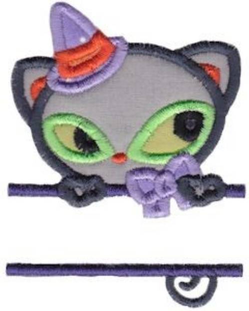 Picture of Halloween Cat Split Machine Embroidery Design